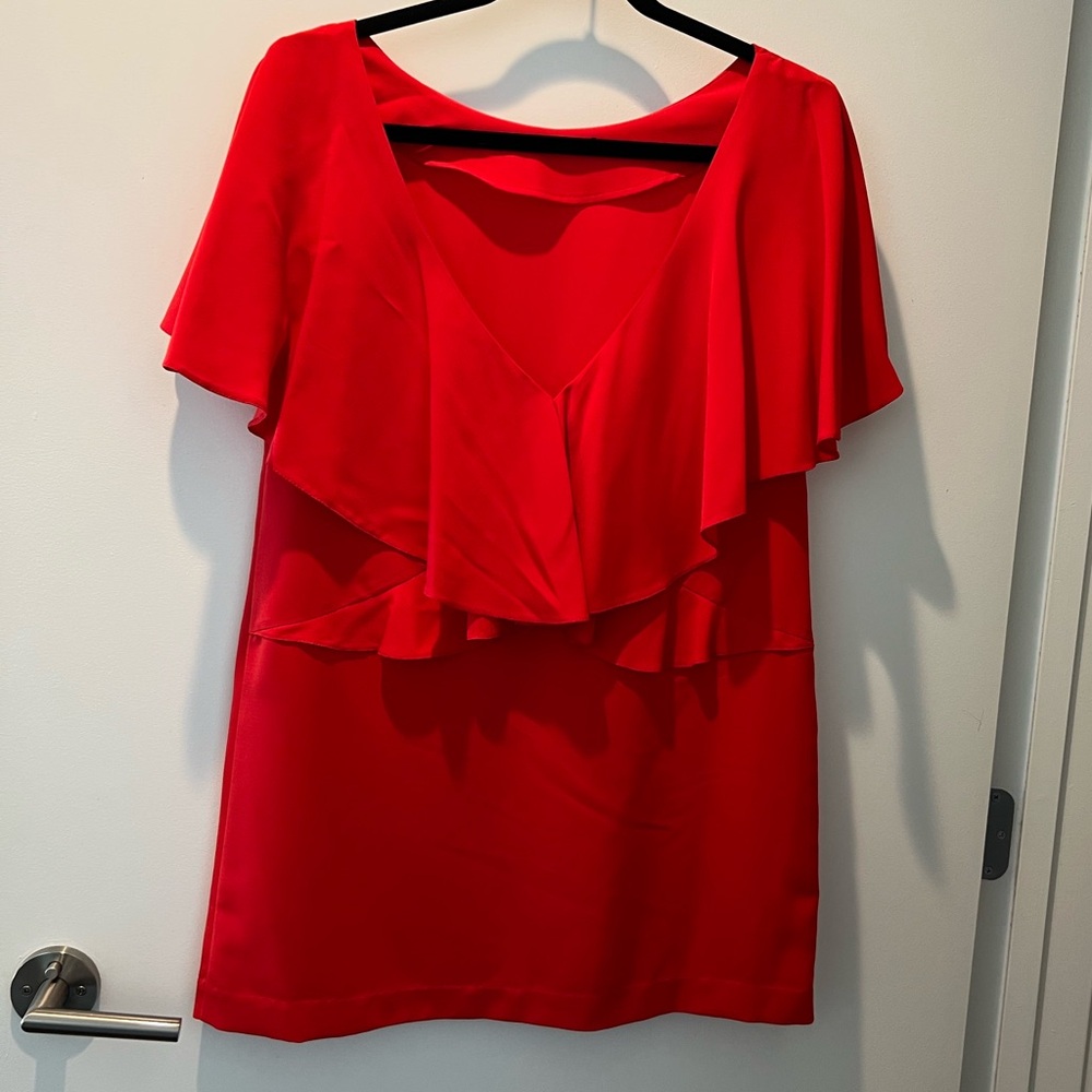 Zara Basic Mini Red Dress Size: Medium - image 2